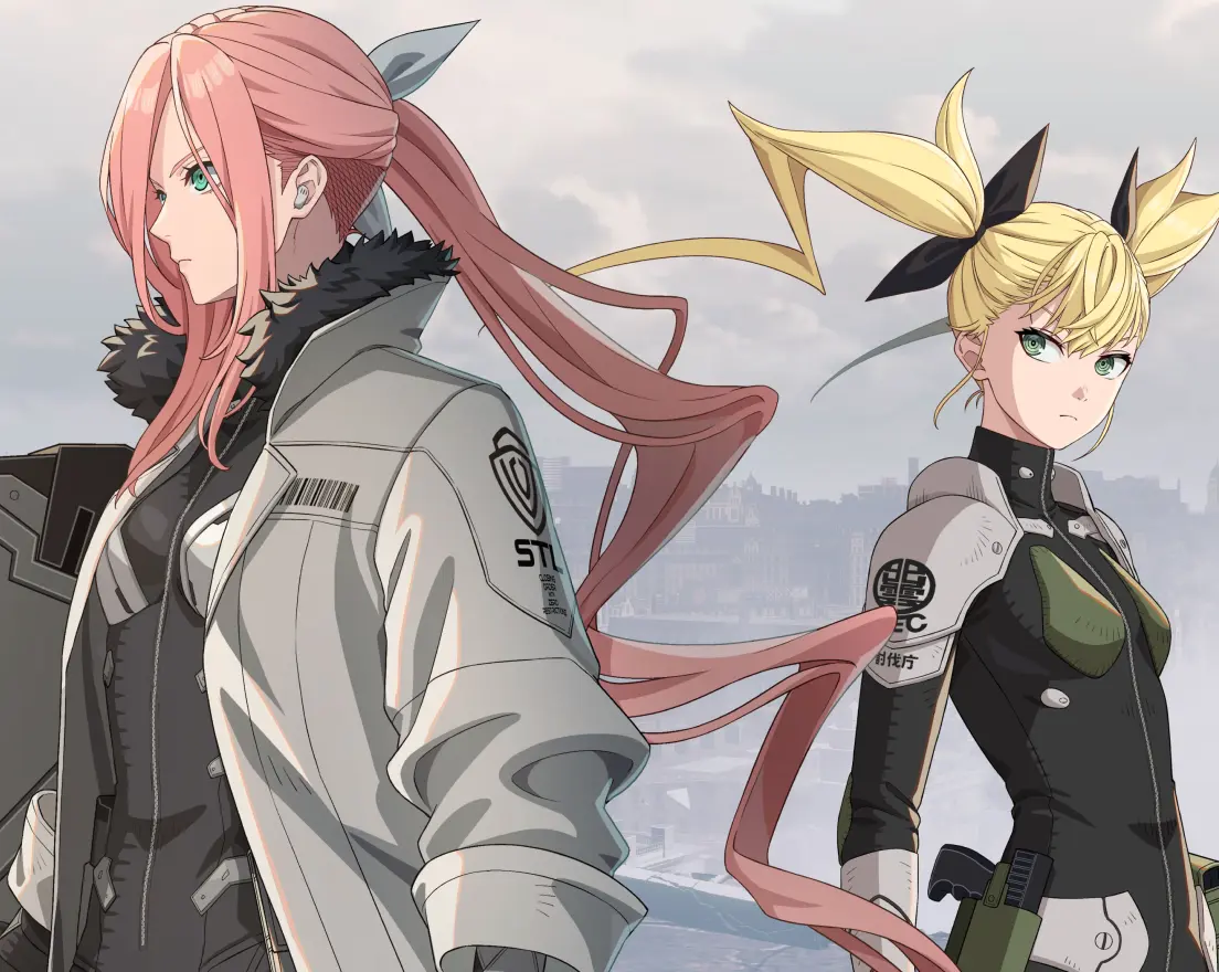 メインストーリーの公式紹介ビジュアルに描かれた四ノ宮キコルとオリジナルキャラクター